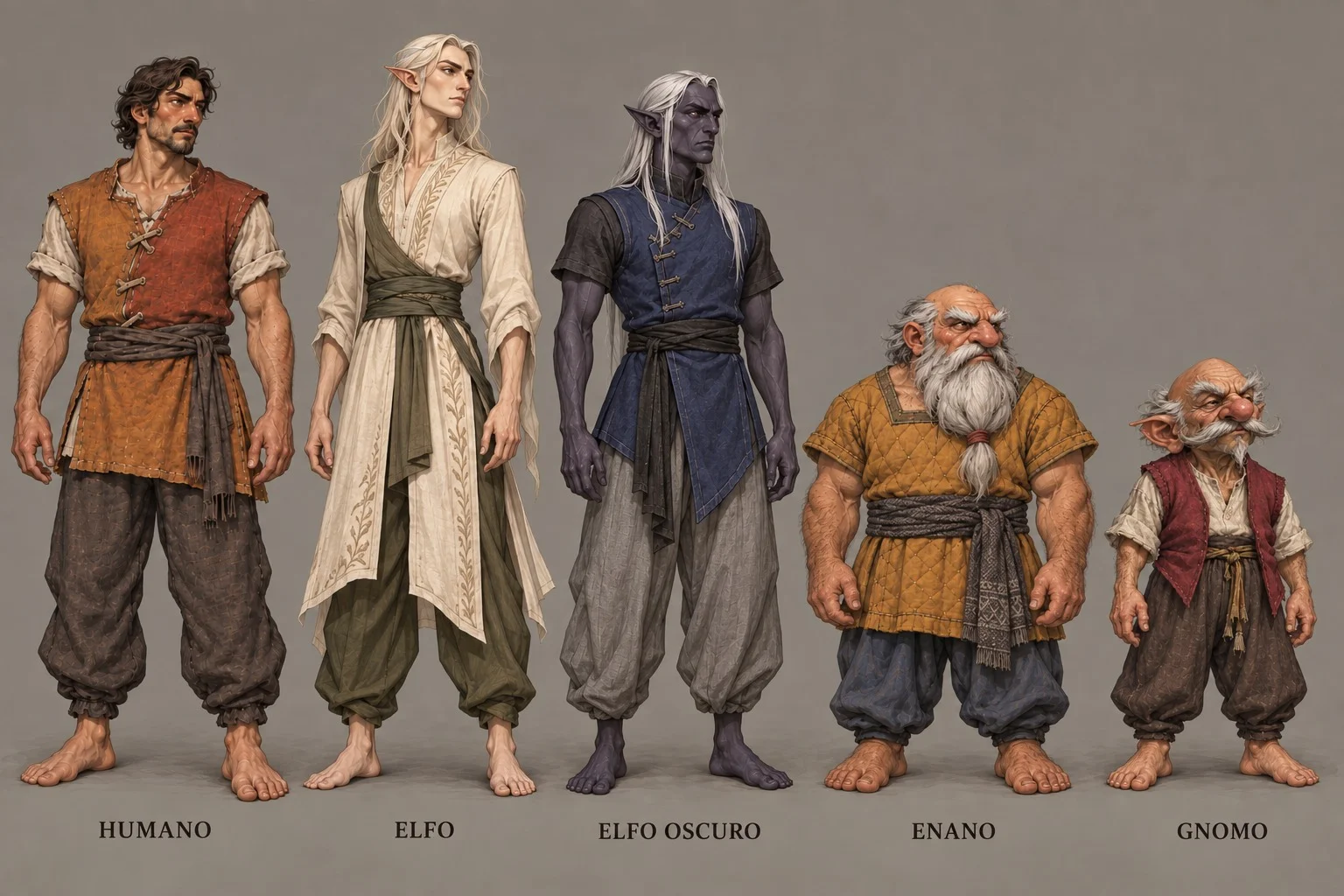 Referencia original de las cinco razas